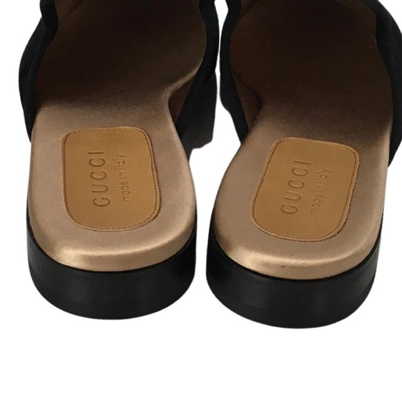 Gucci Men’s Slippers Princetown Shoes Velvet Embroidered Pas De Rumeur Sz 8 DM19 - Picture 7 of 11